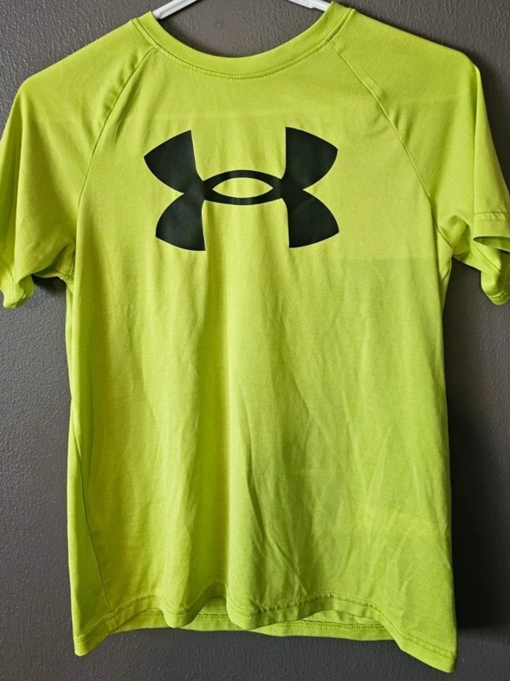 Under Armour Neon Yellow-Green Short Sleeve Tee with Black Logo